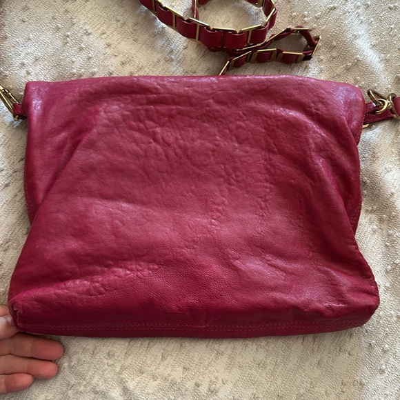 Tory Burch Vintage Red Leather Foldover Crossbody Bag - Picture 3 of 5